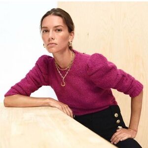 10 Crosby Derek Lam Magenta Puff Sleeve Sweater